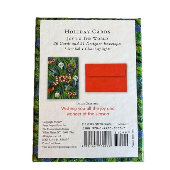 19 Cards Holiday Christmas Cat Peeking Out Of Tree - Picture 2 of 2